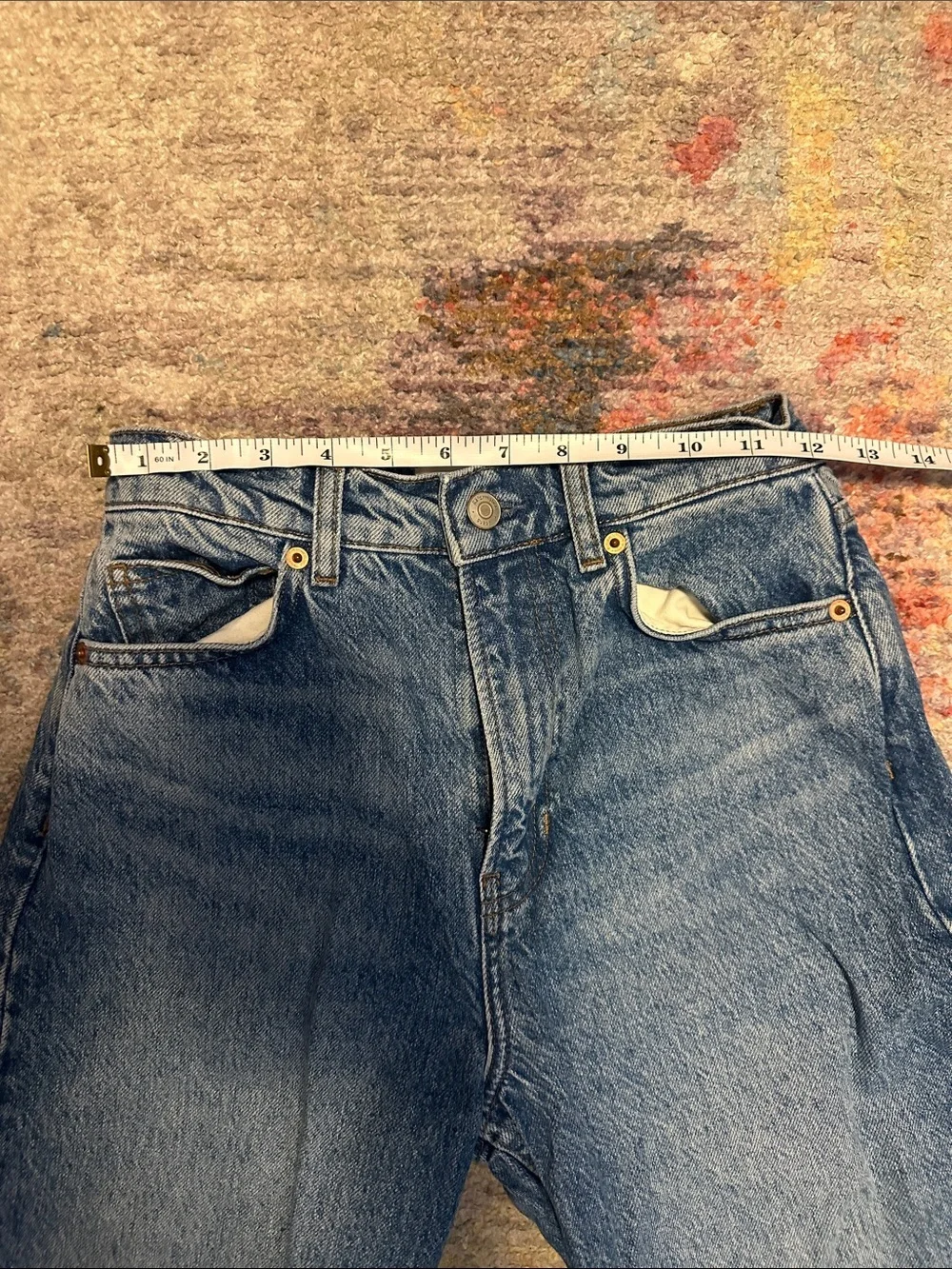 Reformation Cary High Rise Slouchy Wide Leg Jeans - Size 24 - with frayed hem